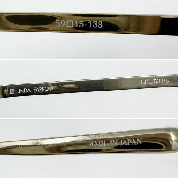 Linda Farrow Premium Luxury Aviator Sunglasses Blue Gold w/ case, box LFL 539/5 - Picture 9 of 11